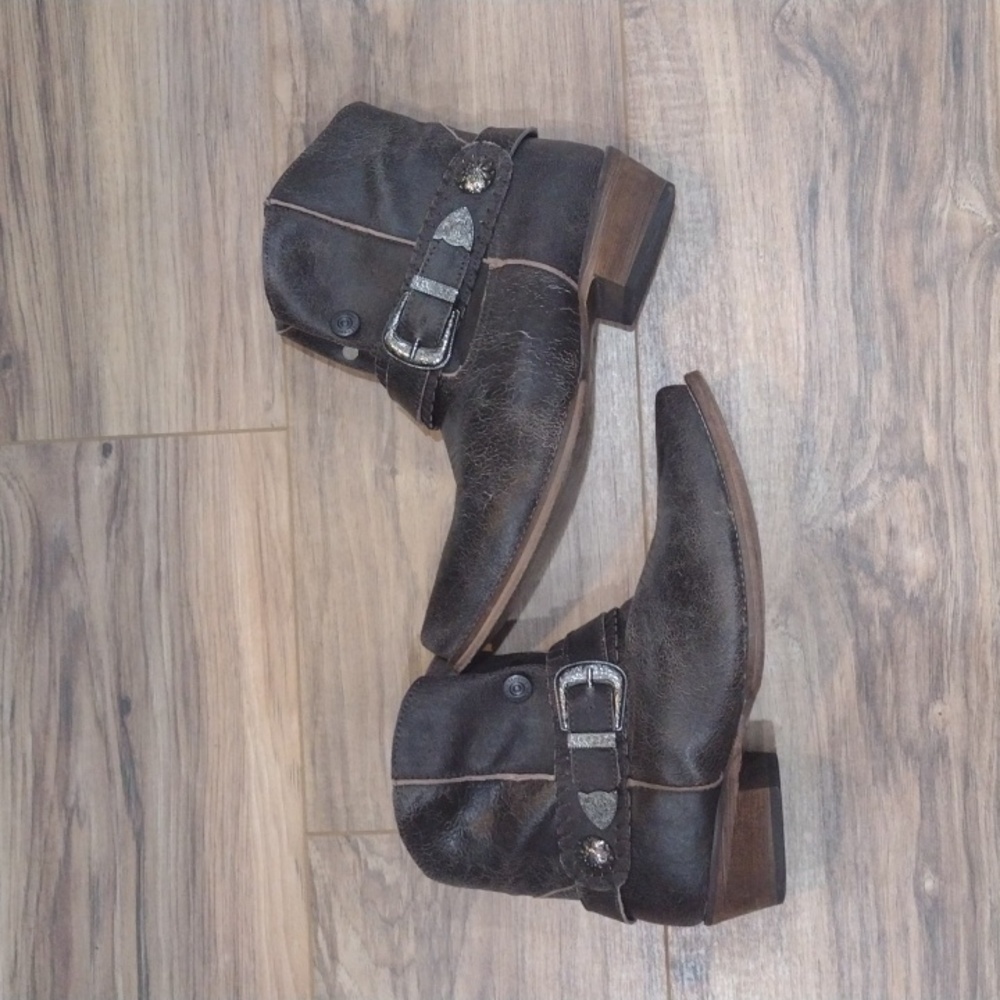 Women's 9 Brown Roper Booties - Picture 2 of 4